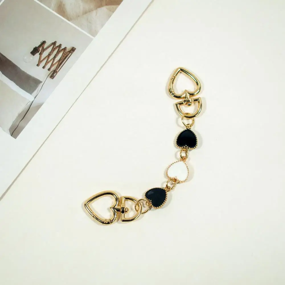 Purse Chain Short Love Heart Charm Alloy Single Shoulder Bag Handbag Strap Extender Chain Bag DIY Decoration Accessories