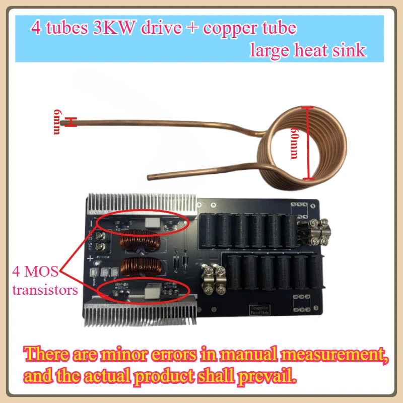 ZVS 3KW Induction Heating High Power High Frequency MachineTapeless 6-Tube Melting Furnace