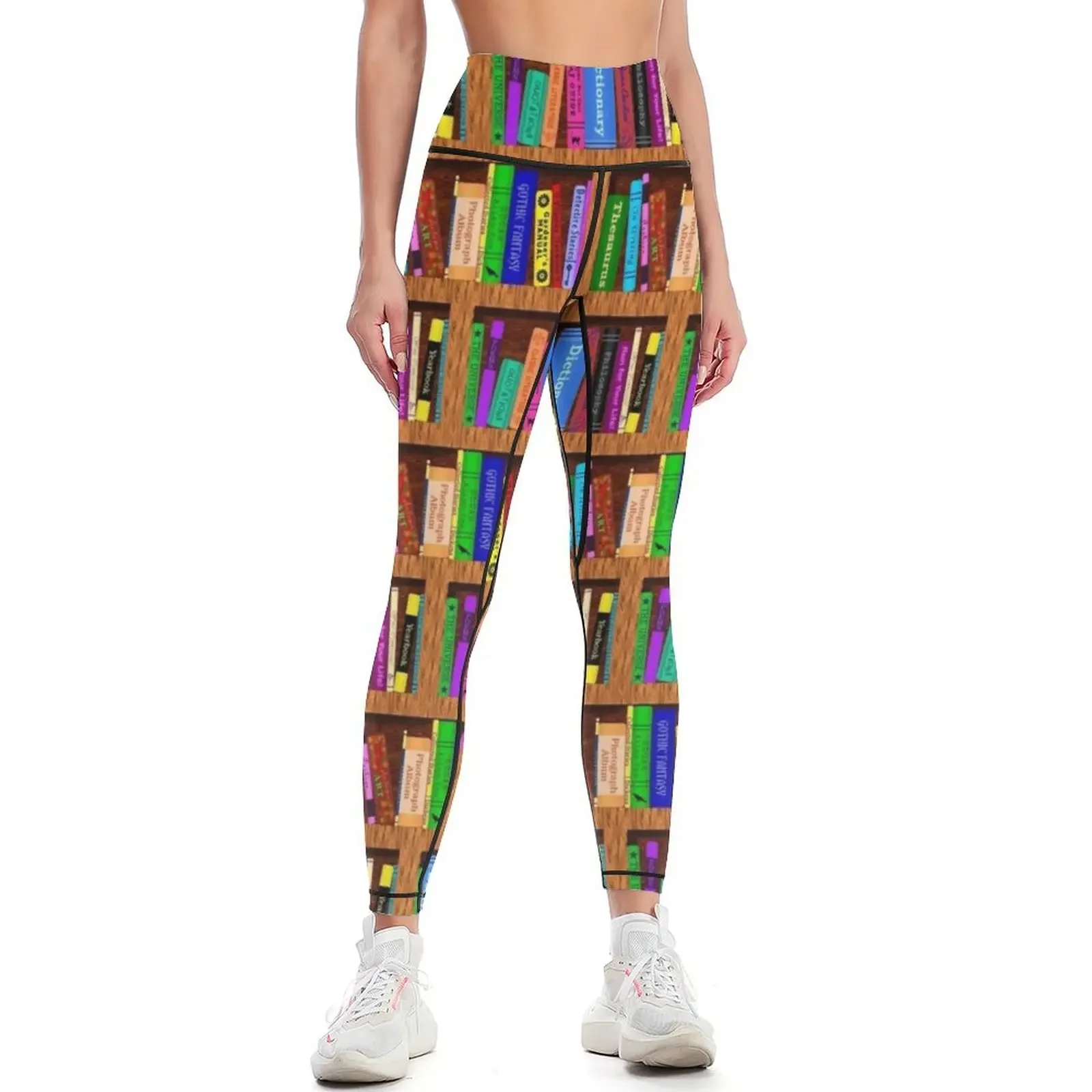 

Library Bookshelf Background Pattern for Readers Leggings trousers sports for Golf wear Womens Leggings