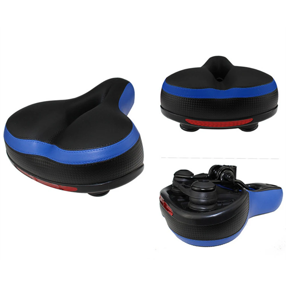 

Bicycle Seat Saddle with Tail Light for Road Mountain Bike Soft Sponge Padding Reflective Sticker Ventilation Elastic Spring