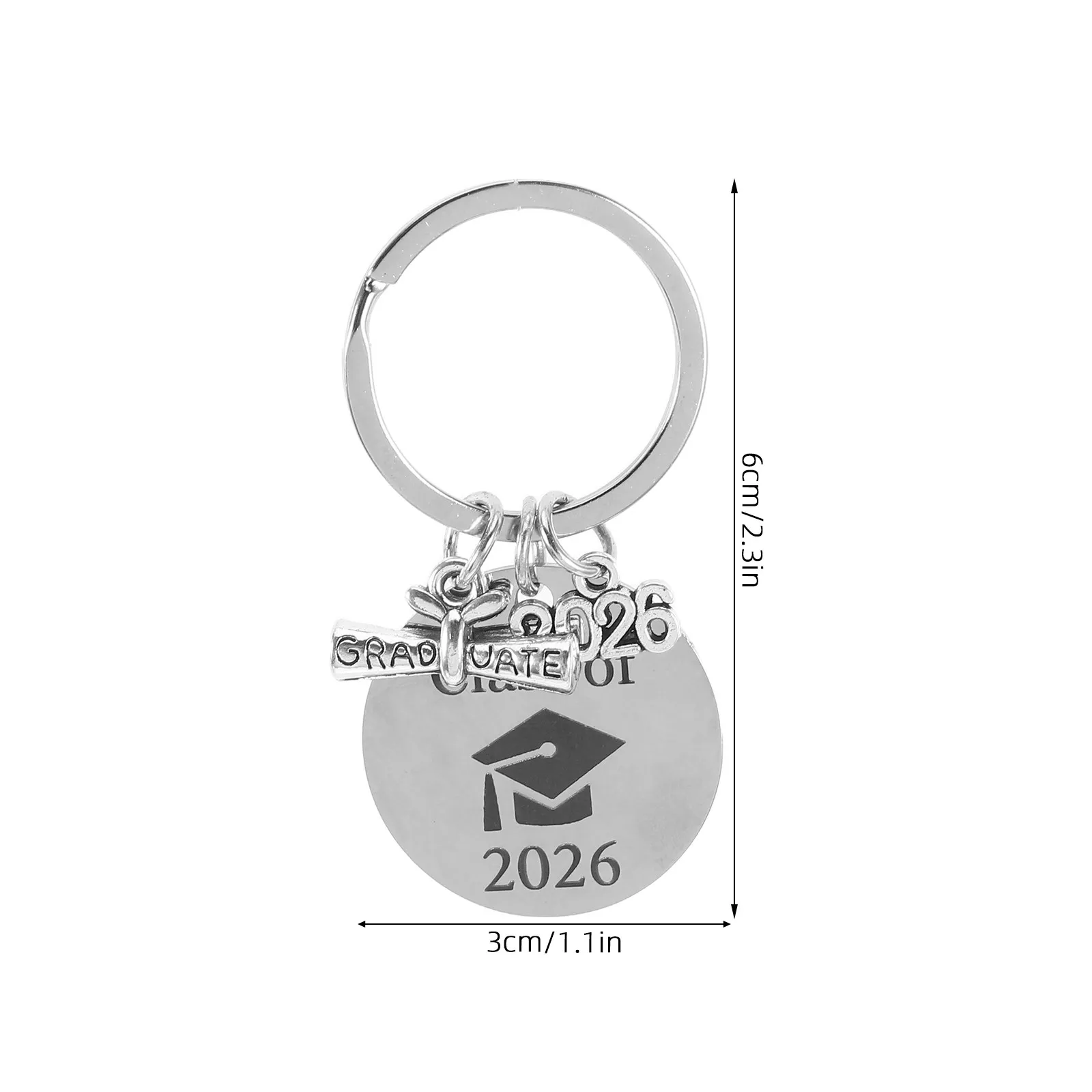 Class of 2026 Graduation Keychain Stainless Steel Souvenir Academic Achievement Graduation Keepsake Charm