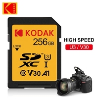 KODAK SD Cards for Camera 100MB/s High Speed Memory Card 256GB 128GB 64GB SDXC C10 A1 U3 V30 UHS-I sdcards for 4K HD SLR DV