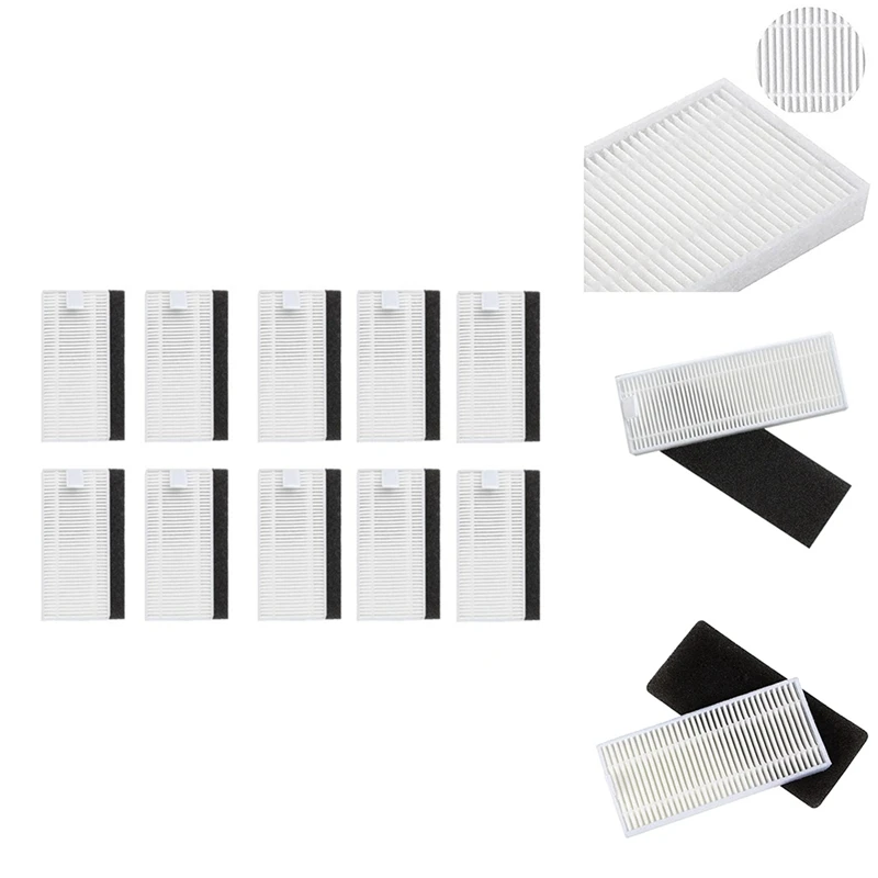 10PCS ตัวกรอง HEPA หุ่นยนต์เครื่องดูดฝุ่นอุปกรณ์เสริมสําหรับ Cecotec Conga Excellence 1090