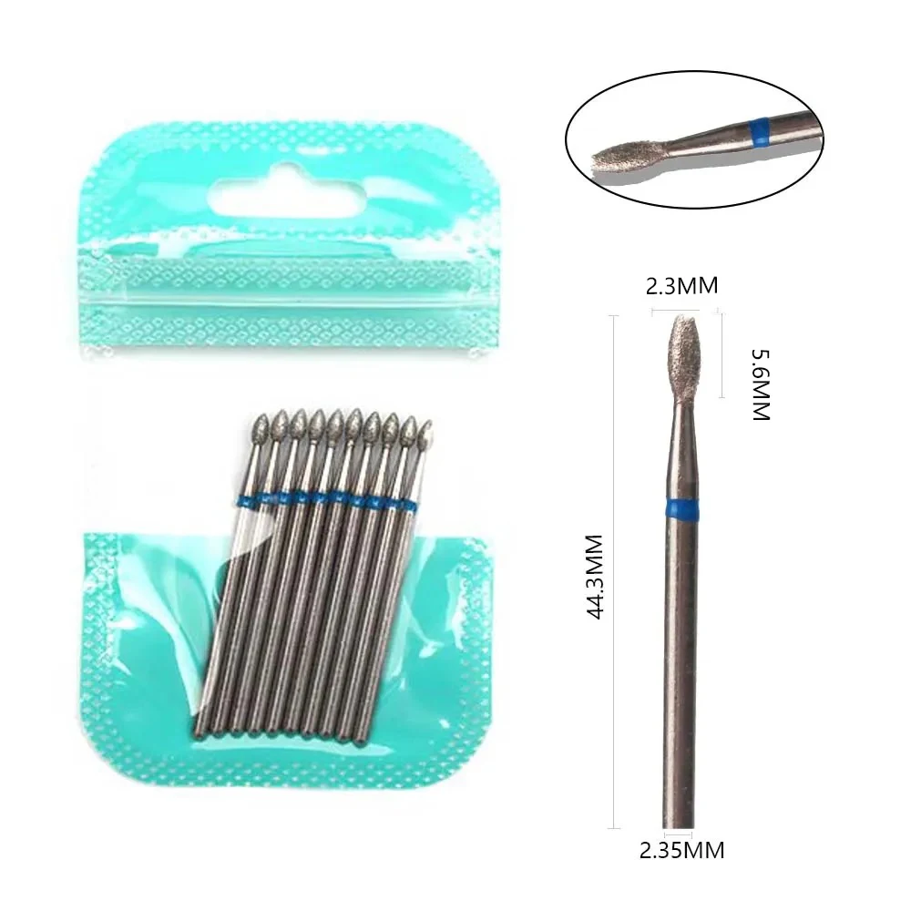 10 stks Diamant Frees Nail Boren Set Voor Manicure Accessoire Pedicure Elektrische Machine Nail Bit Brush Burr Gereedschap