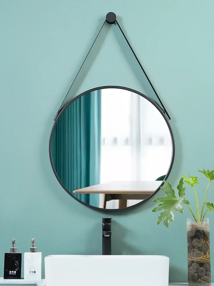 

Nordic Wall Mounted Bathroom Mirror Round Mirror Modern Simple Makeup Toilet Sink Sink Wall Mounted Bathroom