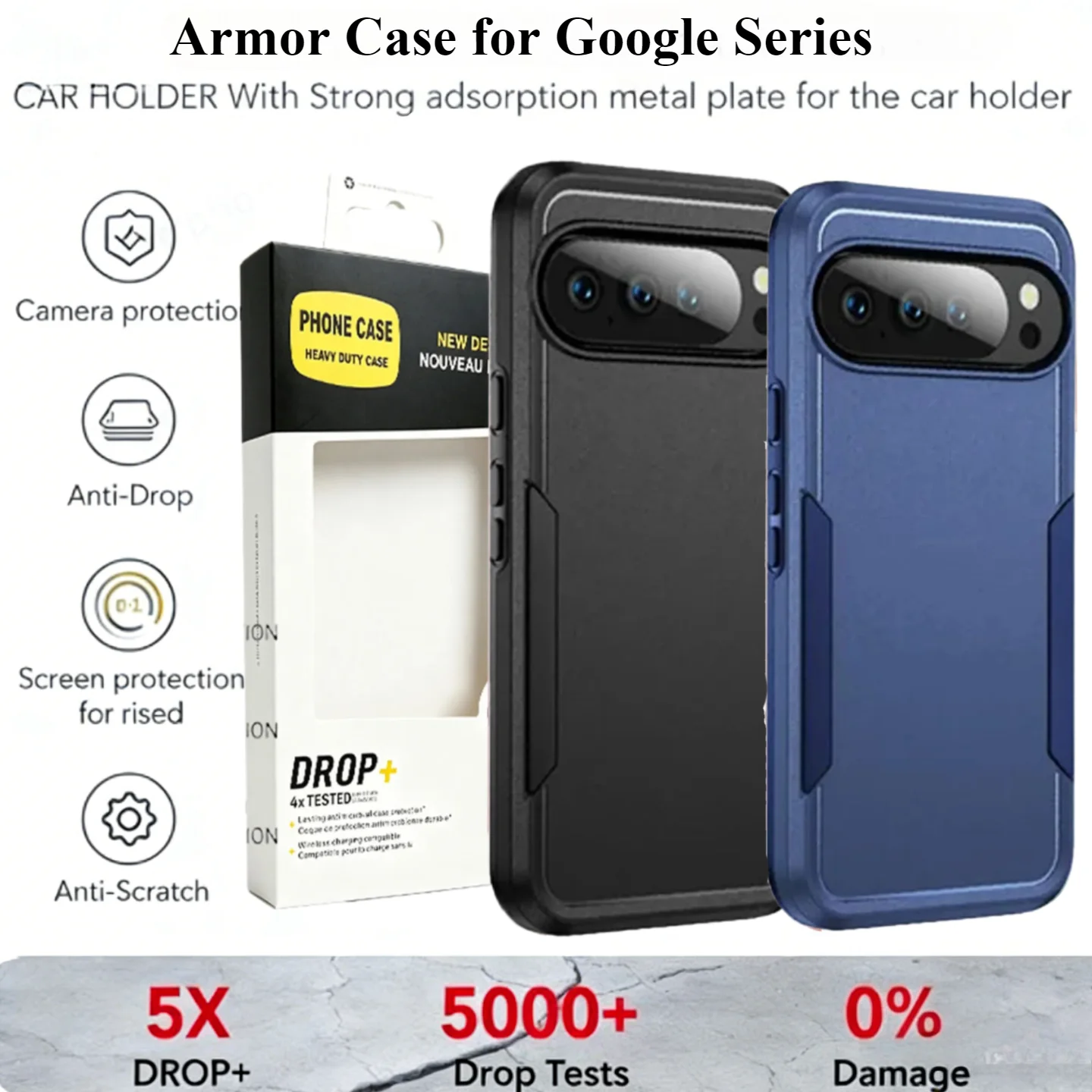 Heavy Hybrid Armor PC+TPU Hard Case For Google Pixel 11 Pro XL 6 7 8 9 10 Pro 10A 9A 8A OTT-BOX Anti-drop Defender Protect Cover
