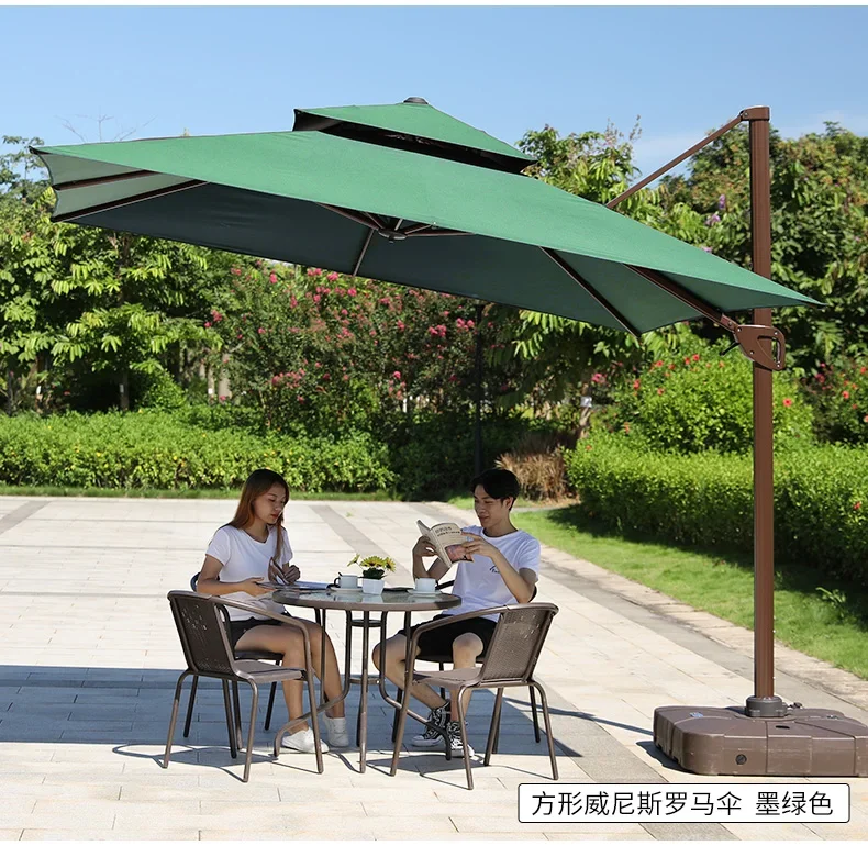 3X4 Umbrella Parasol Outdoor Beach Square Waterproof Sun Protection Umbrella Chair Table Set Roman Parasol For Garden