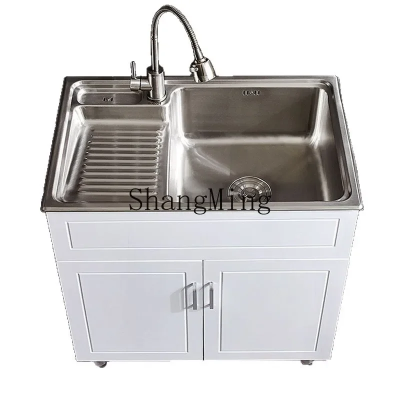 

ZYY stainless steel laundry cabinet balcony sink cabinet integrated with rubbing sink washbasin household cabinet