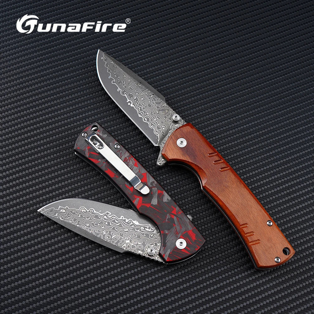 

Original Carbon Fiber Pocket Knife Outdoor Portable Damascus Folding Knife VG10 Core Carrying Bushcraft Multitool Knives