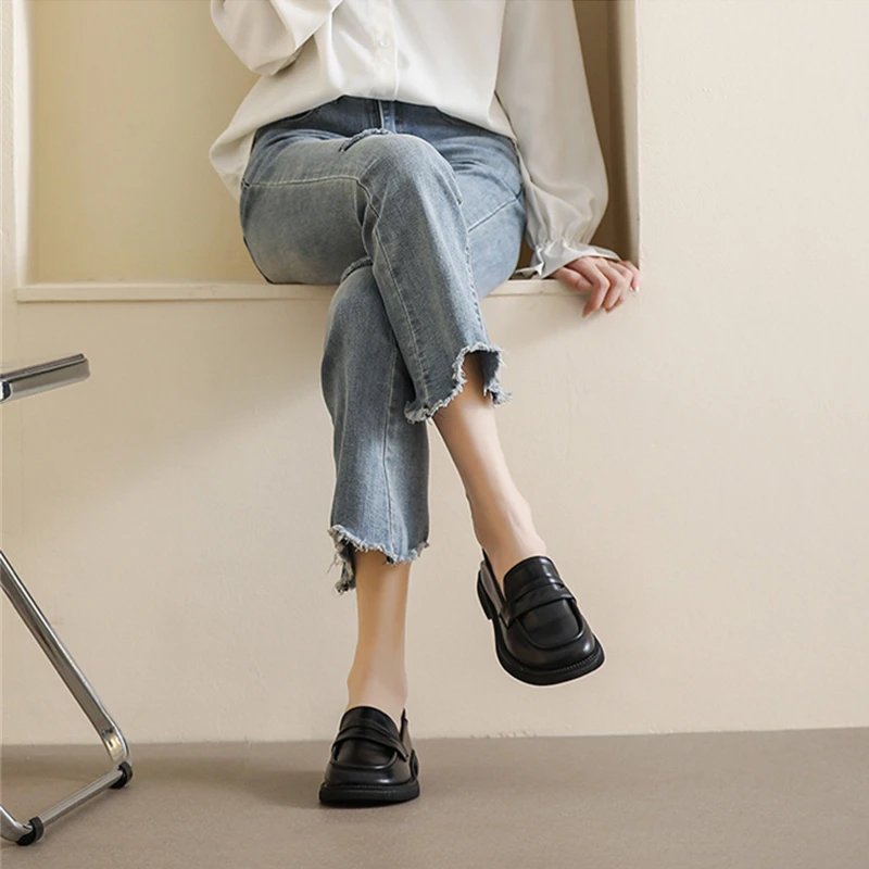 새로운 옥스포드 여성 메리 제인 신발 여성 펌프스 패션 로퍼 로리타 신발 JK 통근 유니폼 신발 여성 캐주얼 플랫폼