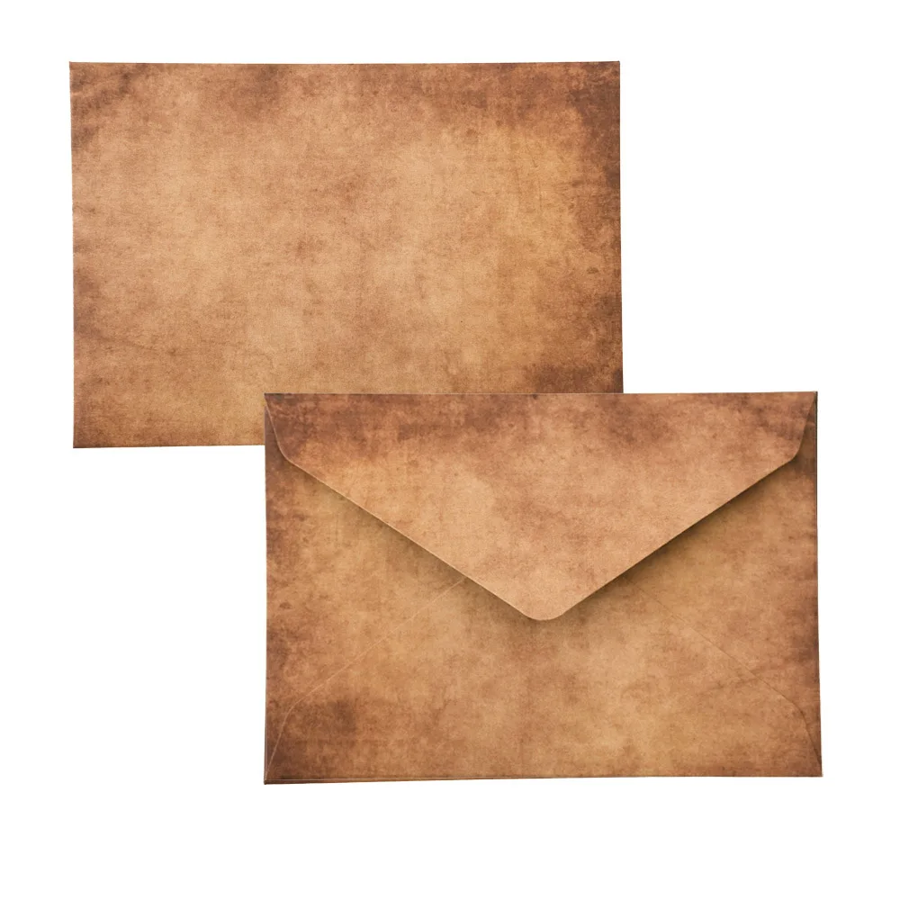10 Stück dicke Papierumschläge mit Vintage-Muster, verdickt, Retro-Briefpapier, Hochzeitseinladung, eingeladene Geschenk-Grußkartenumschläge – Detail 4