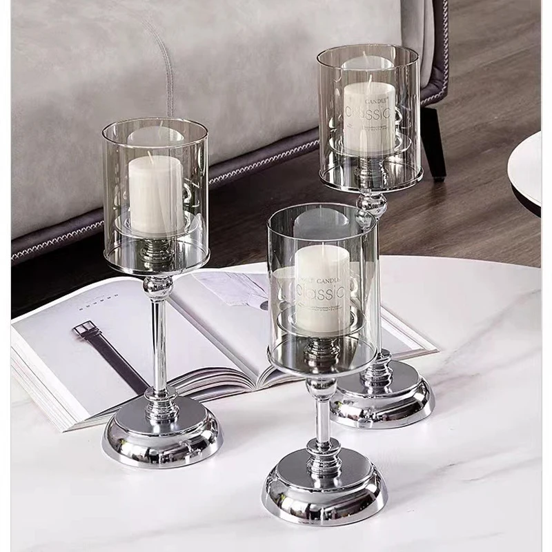 1Pcs luxury Goblet Candle Holder Retro Romantic Dining Table Candlelight Living Room Home Decoration Wedding Candlestick