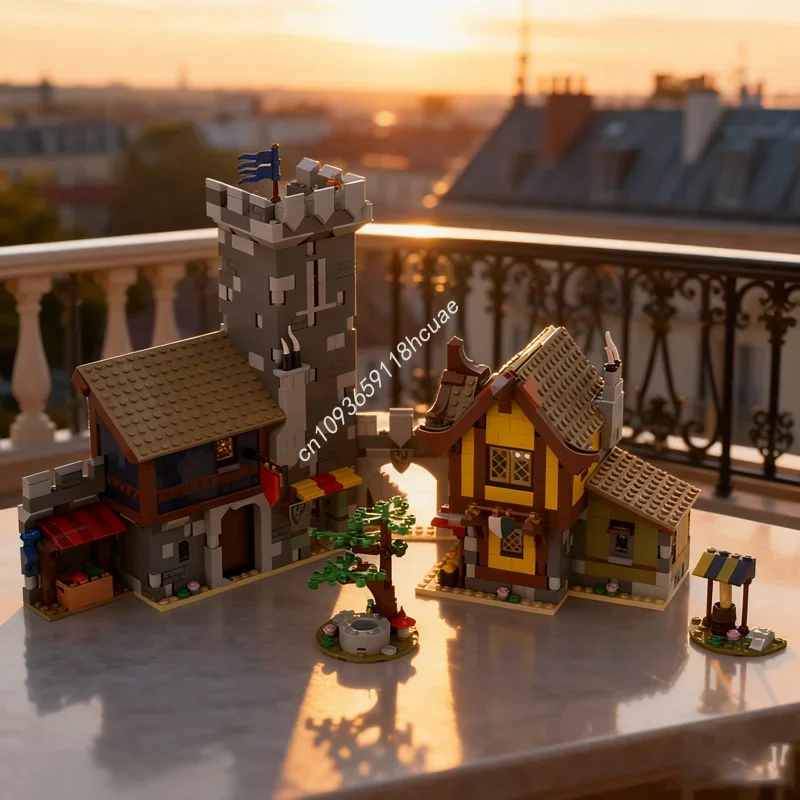 ตัวต่อ MOC เมืองยุคกลาง 1234 ชิ้น ชุดสร้างโมเดล ประกอบเป็นของขวัญคริสต์มาส ของเล่นเสริมพัฒนาการ ตัวต่อวันเกิด