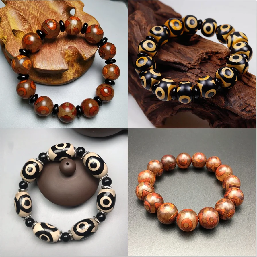 Retro Lucky Bead Bracelet Natural Stone Agate Tibetan Dzi Bead Bracelet Ladies Men Couples Accessories Jewelry Gifts