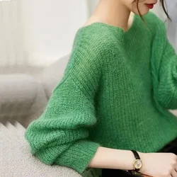 2025 spring Basic Female Clothing Soild OL Sweaters Women Sweater Long Sleeve Tops Knitted Pullover V-Neck Fashion Sweater Woman