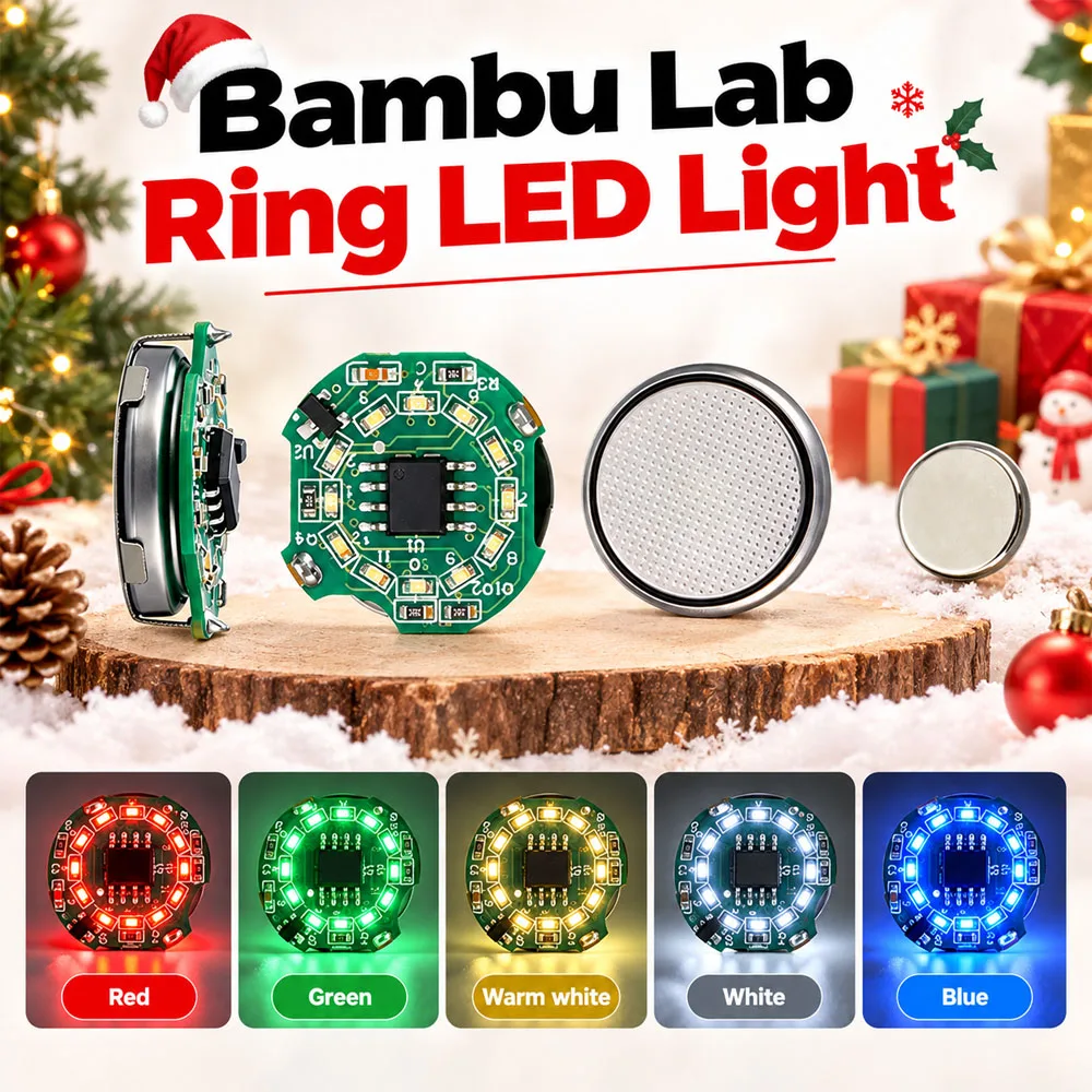Bambu Lab Ring LED Light with Magnetic Control DIY Assembly Lighting Parts for Decorating Your 3D Printed Model Works