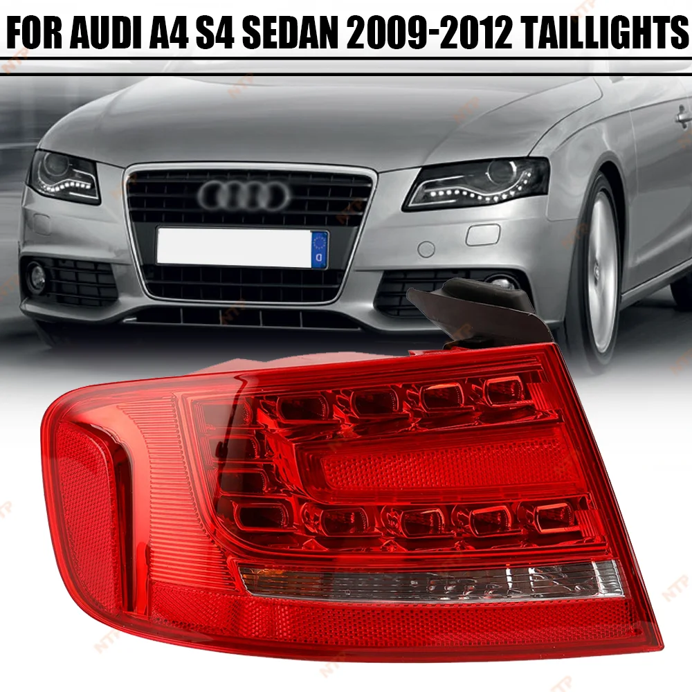 

Для Audi A4/A4L 2009-2012: Полный комплект светодиодных задних фонарей (стоп-сигнал/поворотник/ДХО), автозапчасти OE-качества, левый+правый, подходят для седана/универсала