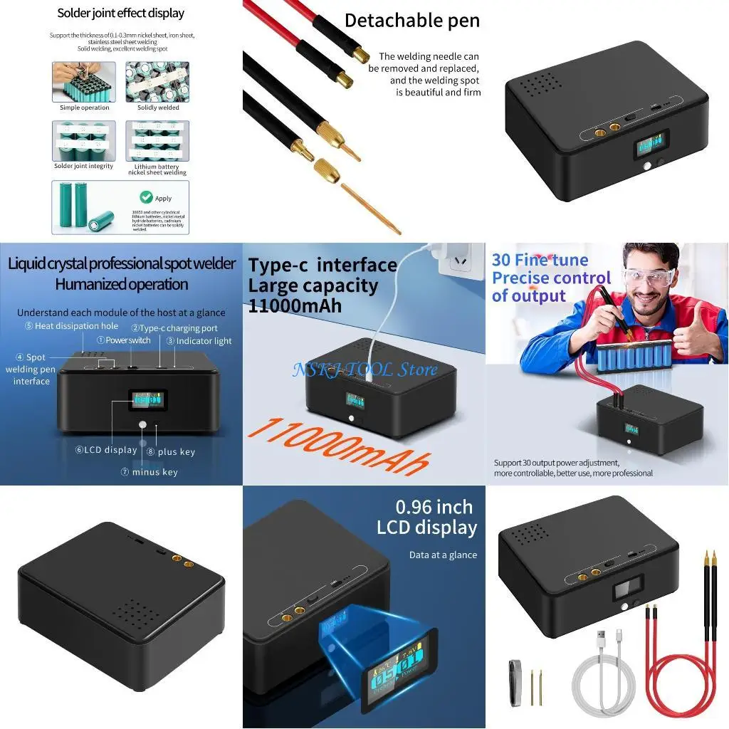 

L8RC Mini Spot Welder with 30 Gears Portable Handheld Digital Display Welding Machine for 18650 Battery 8.4V 400A Output