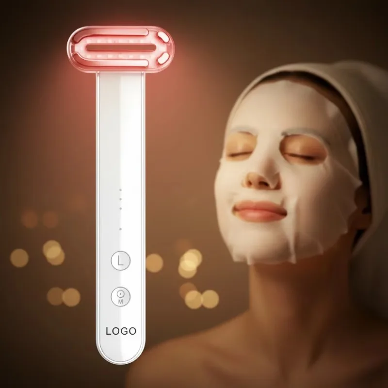 Portable Household Facial Massager With Red LED Vibration And Heating Function Electric Face Relax Instrument For Daily Skincare