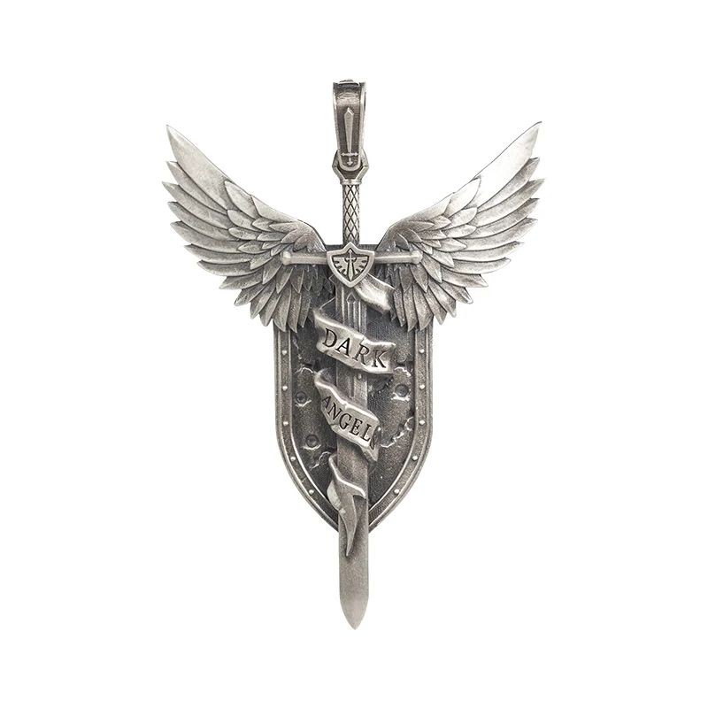 Starforged Lion El'jonson Warhammer 40K Dark Angels Necklace Men's Space Marines Pendant Sterling Silver Christmas Gift