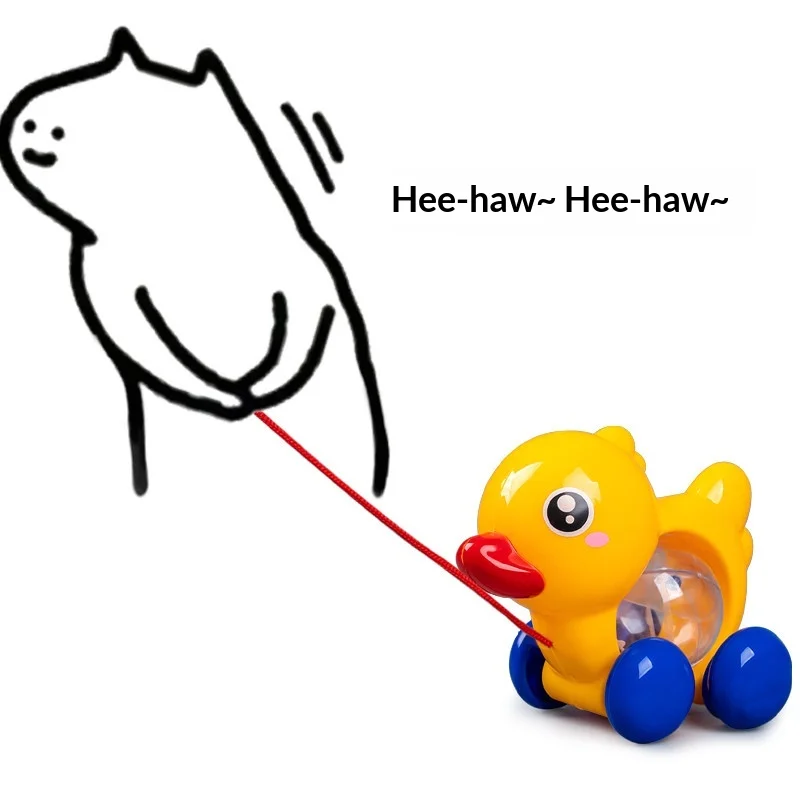 Pull Along Duck Toy With Rattling Bell Pull String Baby Walking Learning Toy For Toddlers 1-3 Years Old Kindergarten Home Play