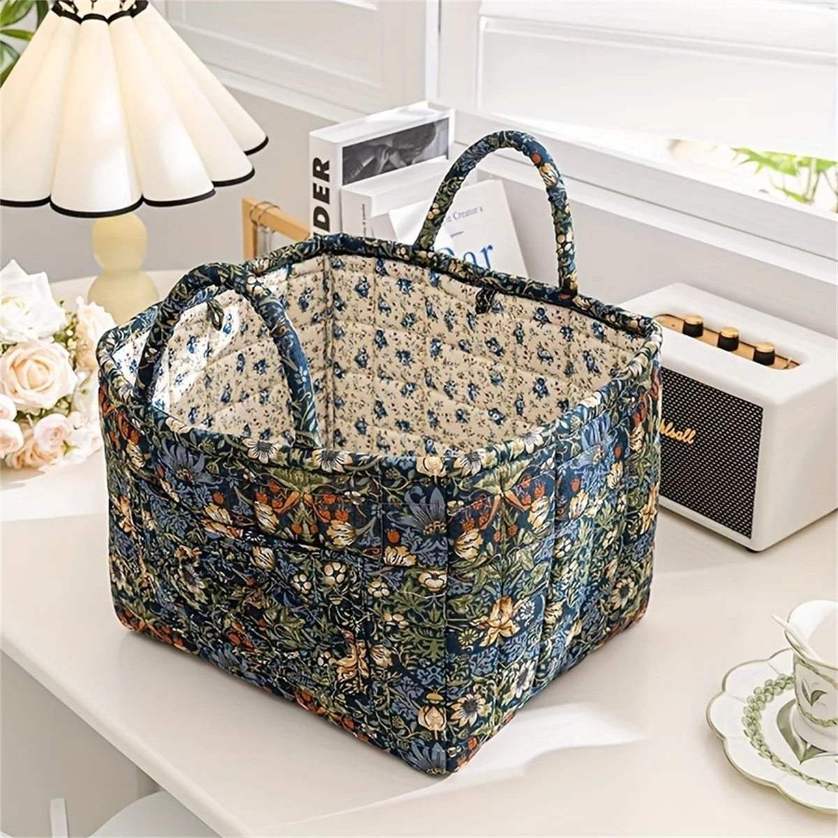 Fashion Fabric Storage Basket Korean Style Farm Style Portable Large Capacity Underwear Sundries Organizer Frame