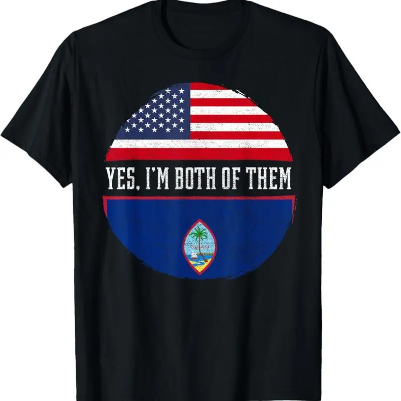 تي شيرت نصف أمريكي بعلم الولايات المتحدة الأمريكية Guam Heritage Dna