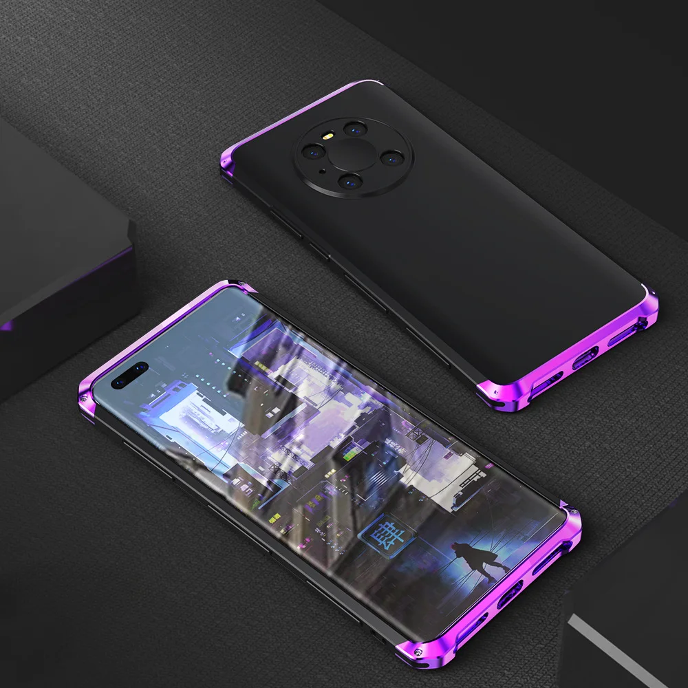 

Dropshipping Hybrid PC Element Armor For Huawei Mate 40 Pro Metal Frame Bumper+PC Back Mate40 Mate40Pro Frosted Matte CASE Cover