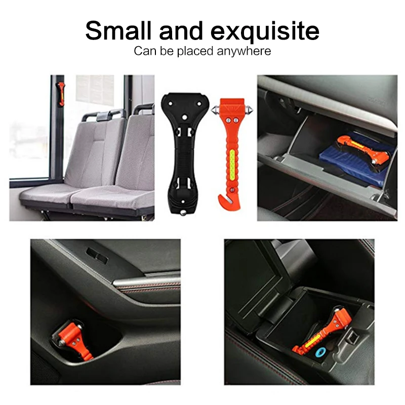 1pcs Safety Hammer Camping Driving Car Seat Belt Cutter 2-in-1 Emergency Break Window Glass Punch Survival Life Rescue Tools