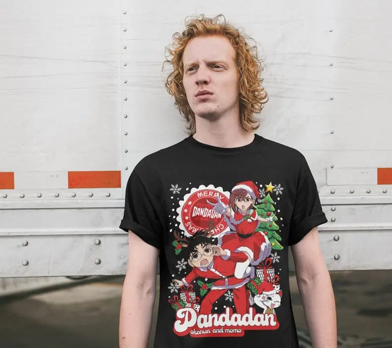 Momo Ayase Dandadan Anime Christmas T-Shirt Japanese Graphic Tee Perfect Gift For Anime Fan All Size
