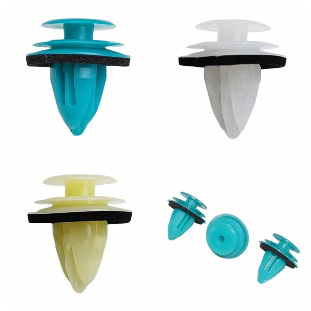 

100Pcs Rivet Kit Nylon Retaining Clip Door Buckle Accessories Car Interior Seal Ring Blue/Yello/White Universal