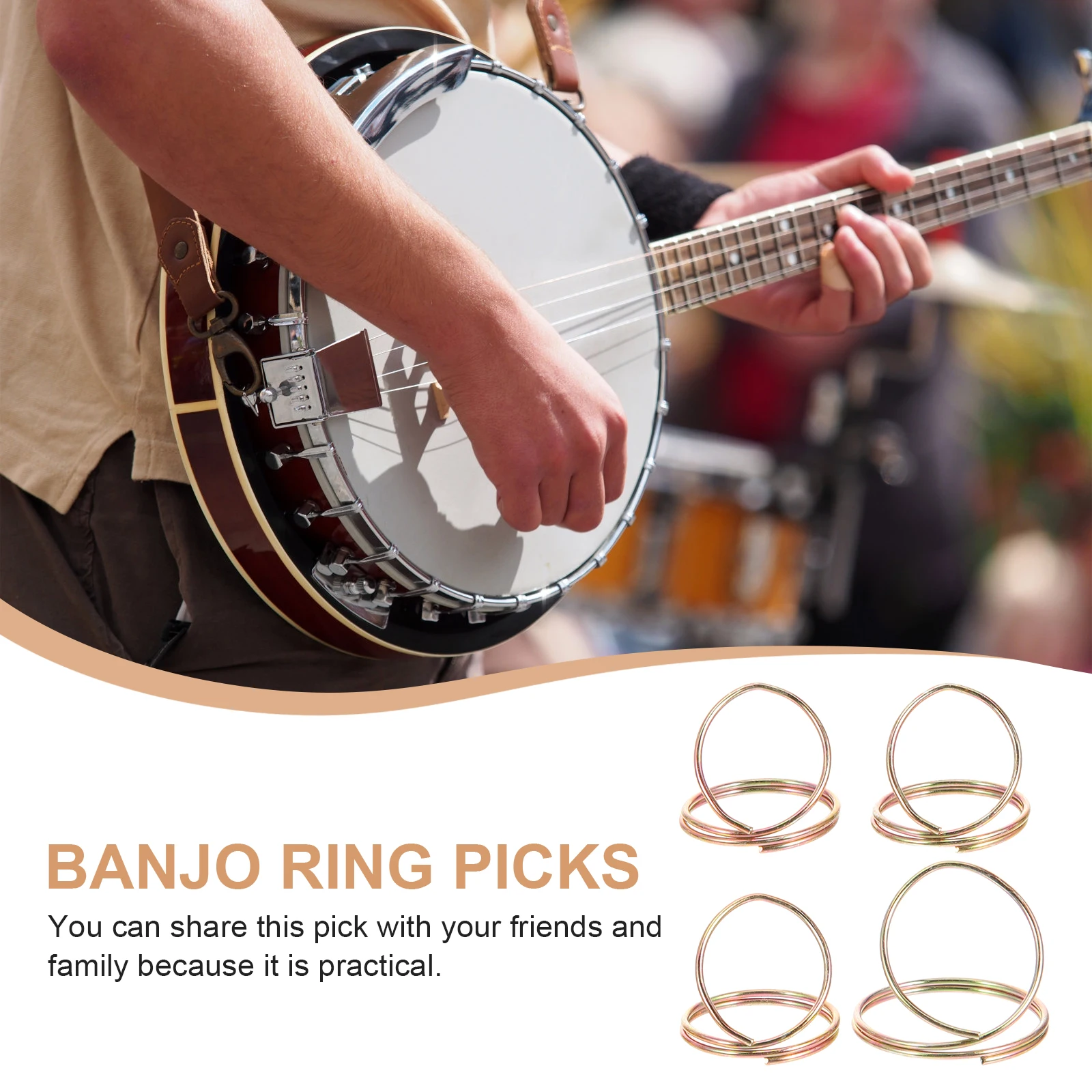 

Finger Pick Set Guitar Accessories Metal Thumb Picks Ring Banjo Plectrums Durable Wear Resistant Practical Acoustic Bass