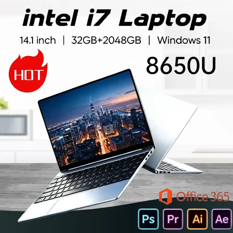 Protable Computer PC Intel Core i7 8650U 16GB RAM 1TB 2TB SSD Windows  14.1