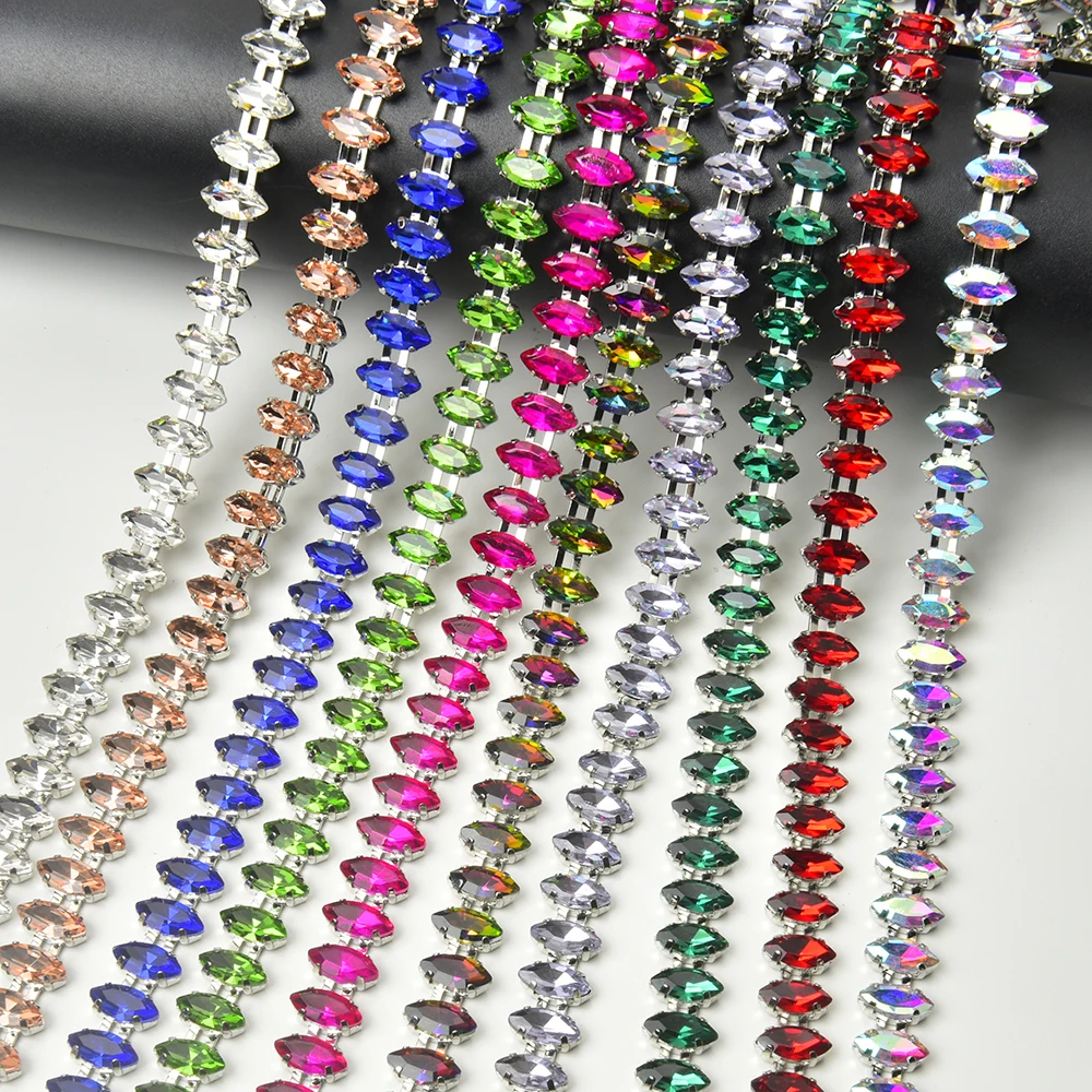 اليدوية 5x10 مللي متر خطوط مزدوجة سلسلة حجر الراين مميزة دائم النحاس تألق وعالية الجودة لإكسسوارات المجوهرات العصرية #2