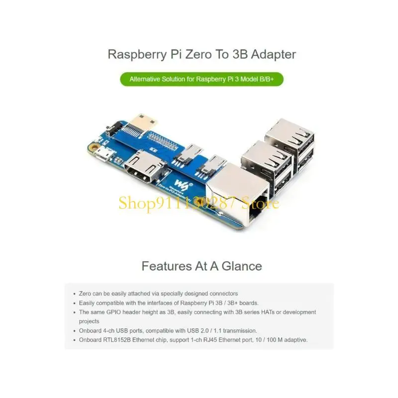 J1HC Forpizero إلى لوحة محول PI3B ، محاكاة 3B/3B+ Design WithRaspberry Alternative for Raspberrypi 3 Model B