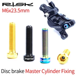 2pcs Risk MTB Bike Disc brake Caliper Bolts Titanium Alloy M6*23.5mm Bicycle Screws Hollow for DEORE XT and SRAM GUIDE