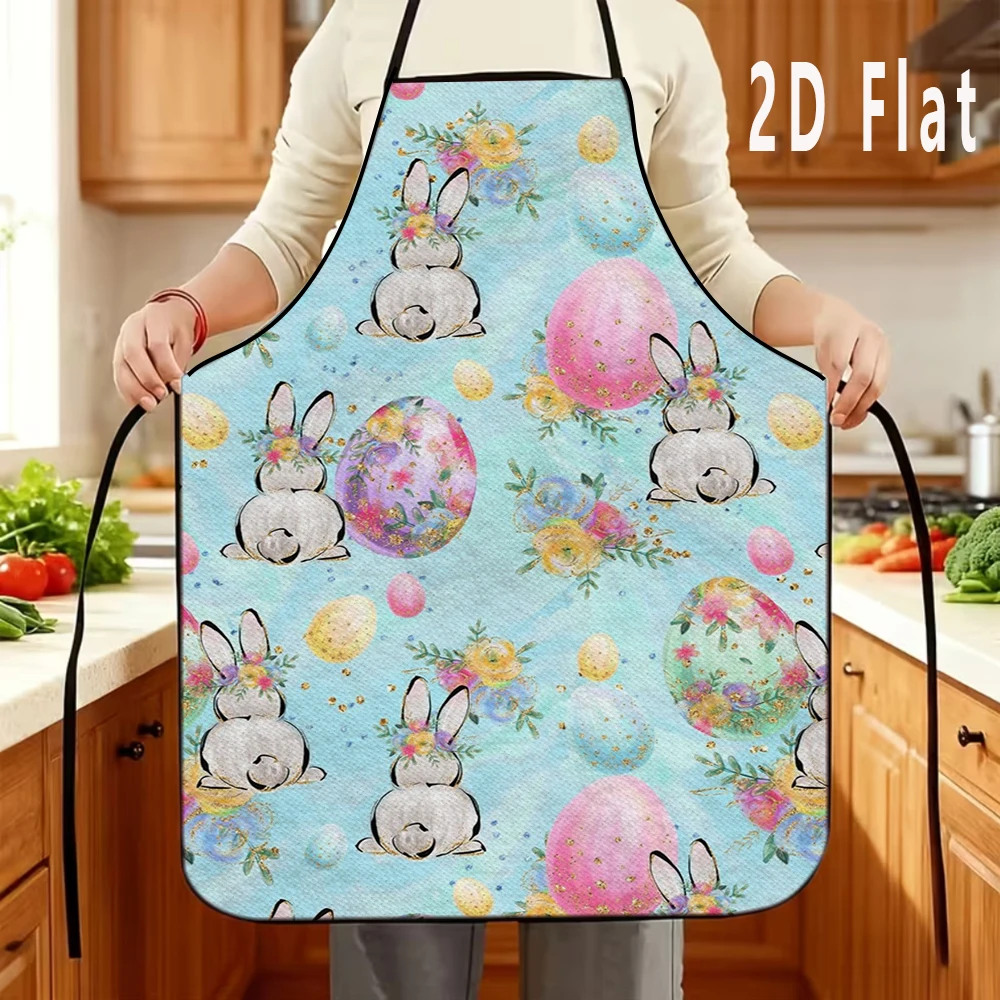 

Фартук с 2D-принтом «Пасхальное яйцо и кролик», 60x80 см, для кухни/ресторана, для барбекю, прочный и легко моется