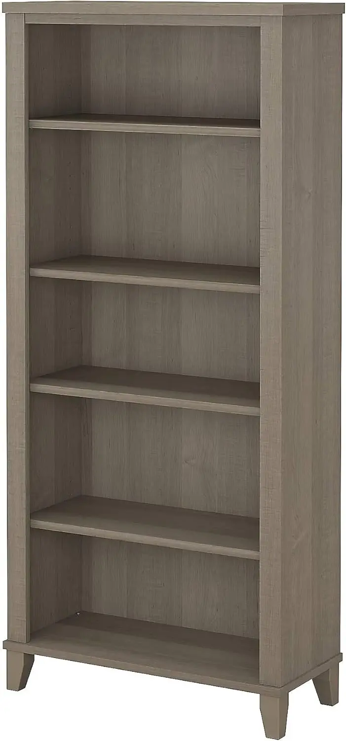 Somerset Tall 5 Shelf Bookcase in Ash Gray