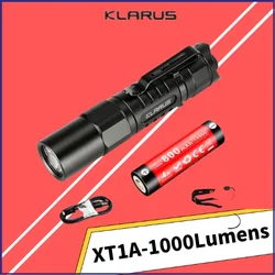 Klarus XT1A Tactical LED Flashlight USB Rechargeable XP-L HD V6 LED max 1000 Lumen With Battery Protable EDC Troch Light