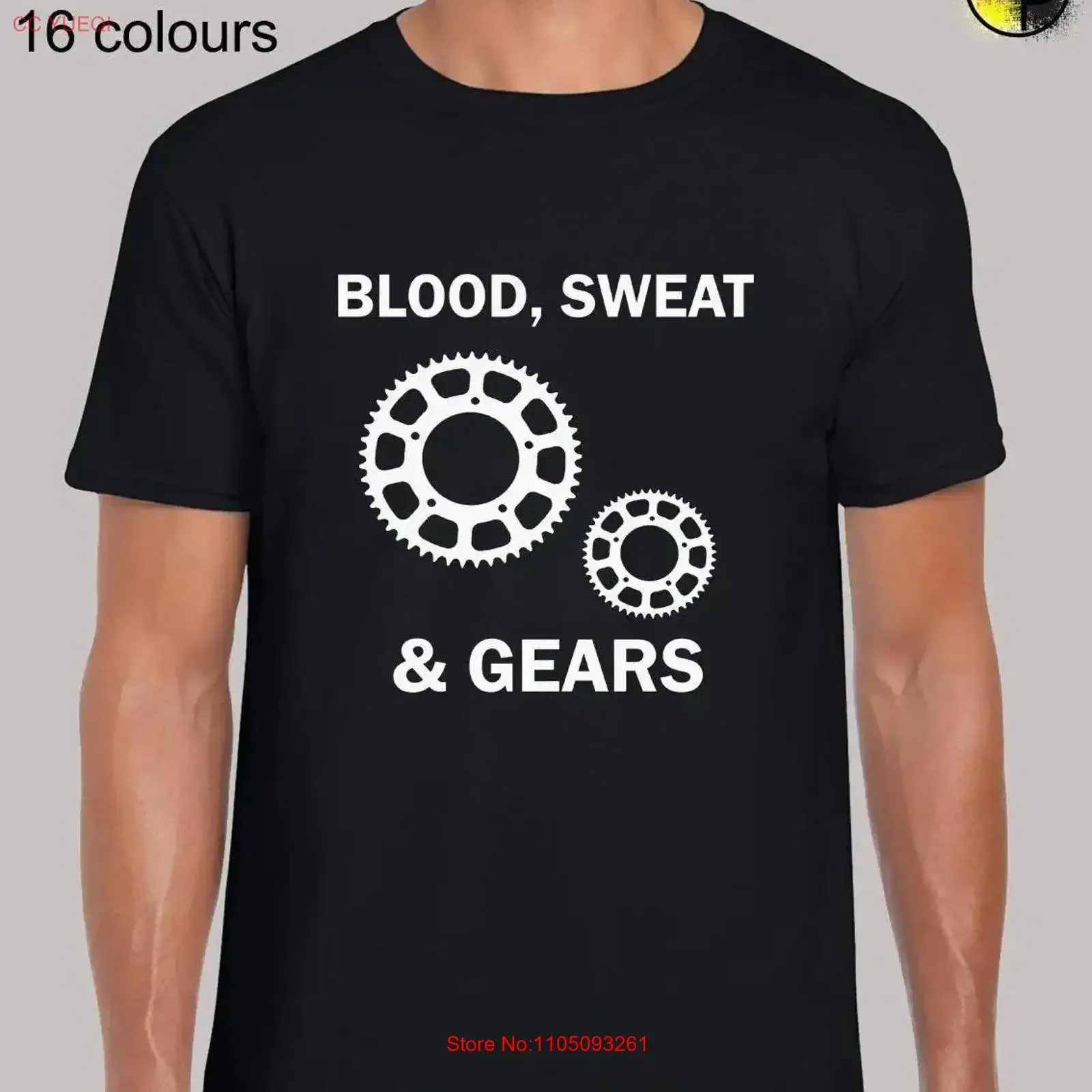 

Blood sweat and gears mens T Shirt unisex funny joke novelty cool cycling design cyclist bike bicycle cycle exercise fitness