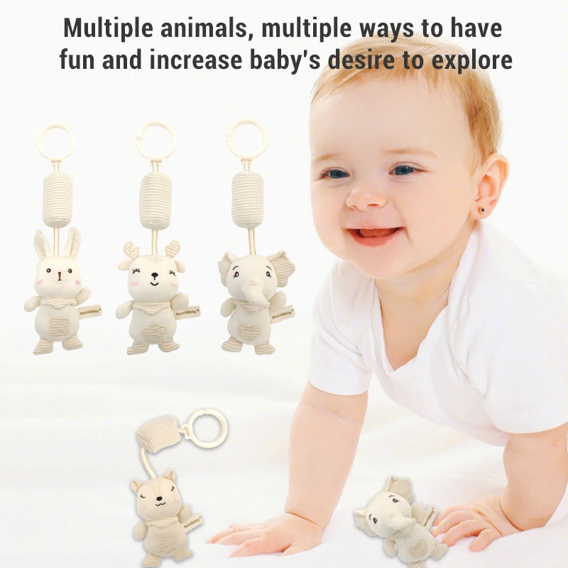 Sonajeros para bebé recién nacido, juguetes con agarre manual, Animal de peluche suave, juguete de aprendizaje sensorial, asiento de coche, cochecito, juguetes educativos colgantes, regalo