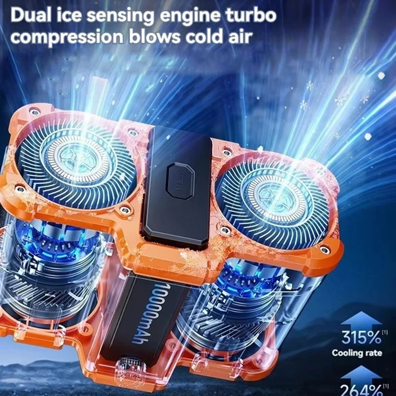 ABBN-10000Mah Waist Mounted Fan With Dual Air Vents, Detachable Battery, Portable Clip On High-Temperature Operation