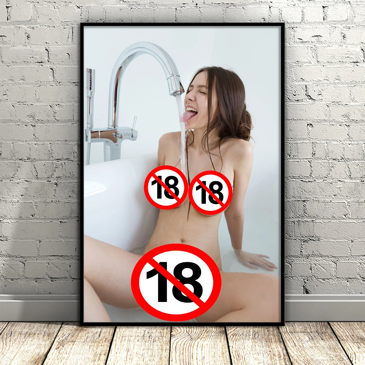 Nudes Girl Fun With Water Sexy Erotic Model Aldult Porn Posters and Prints Canvas Wall Art Painting For Home Living Room Decor