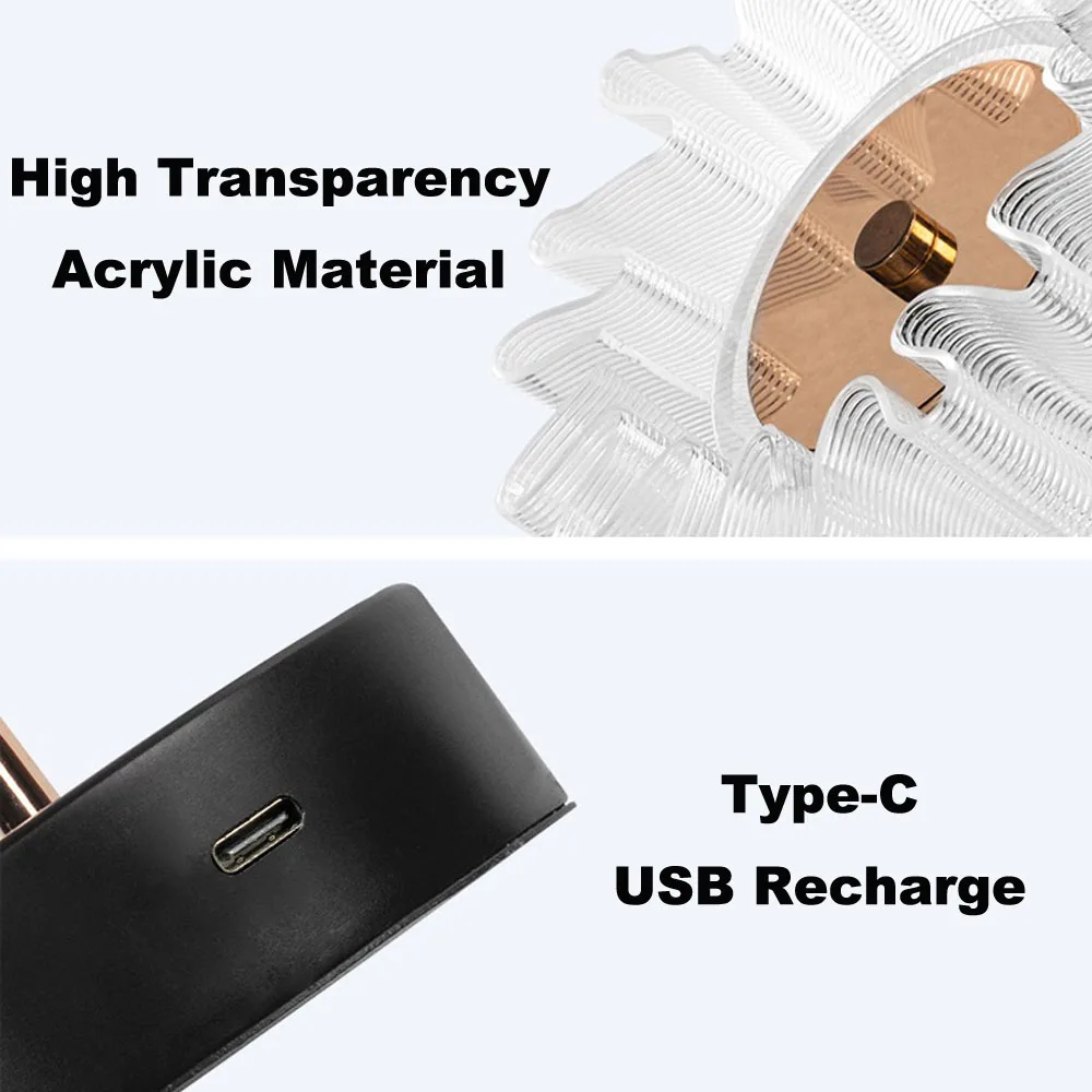 Rechargeable LED Night Light Desk Lamps 3 Color Touch Metal Table Lamp Bedside Outdoor Dining Written Lights Room Decor Gift