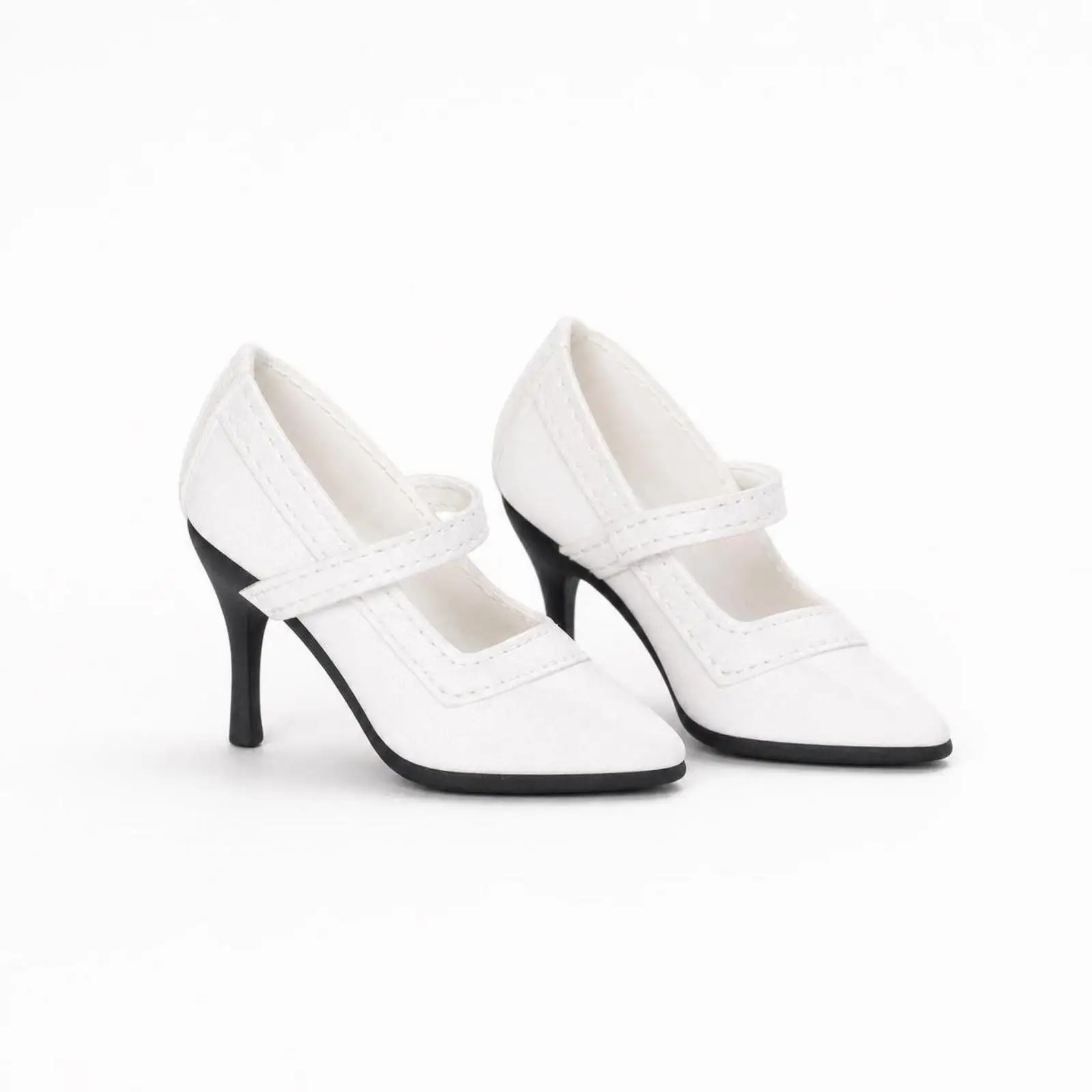 Stylish Doll Court Shoes with Strap for 1/6 Scale BJD Dolls Classic High Heels Resin Craft