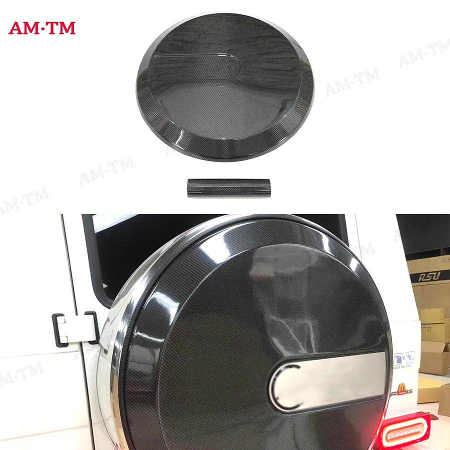 

For Benz G-Class W463 W464 G500 G550 G63 Real Carbon Fiber Brabu Spare Tire Cover Tire Protective Cover Body kit