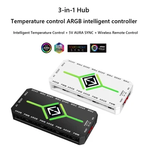 ARGB مقسم مروحة التبريد مع جهاز تحكم عن بعد ، 4 دبوس PWM ، محور شفط مغناطيسي ، SATA مدعوم بمروحة علبة الكمبيوتر ، 1 إلى 9 ، 5 فولت ، 3 دبوس أفضل 7 قطع غيار لمروحة فينتيسول للمبيعات - رقم 3