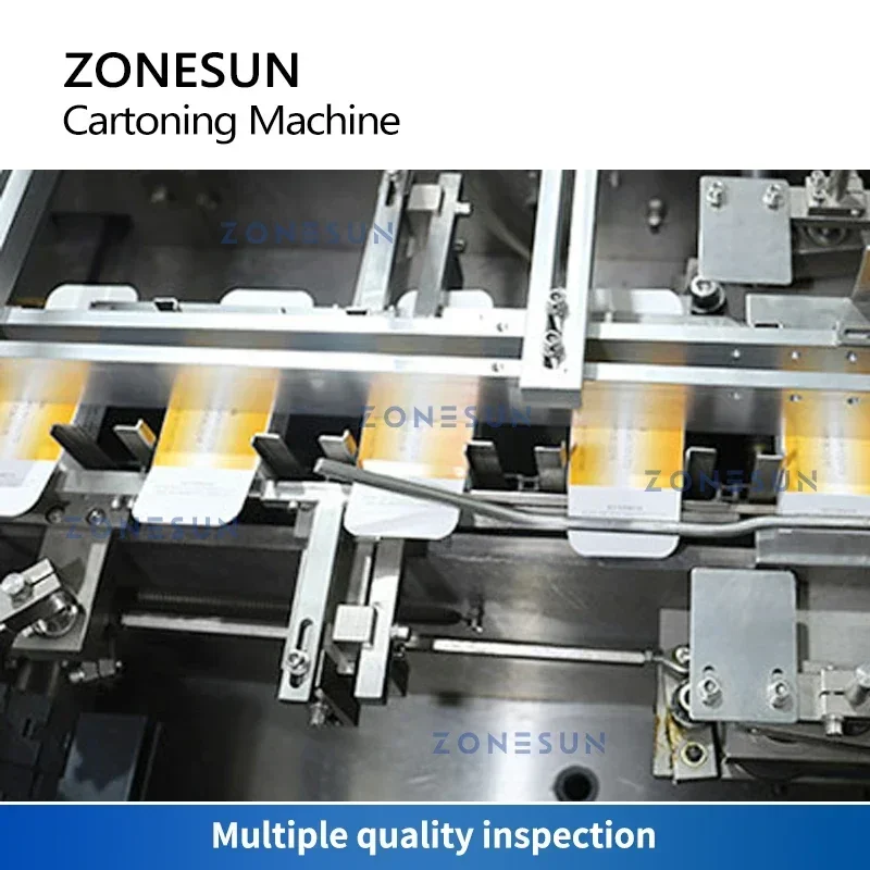 ZONESUN ZS-BP130D Macchina confezionatrice automatica orizzontale per cartoni con alimentatore a ventosa per bottiglie cosmetiche e tubi per crema per le mani