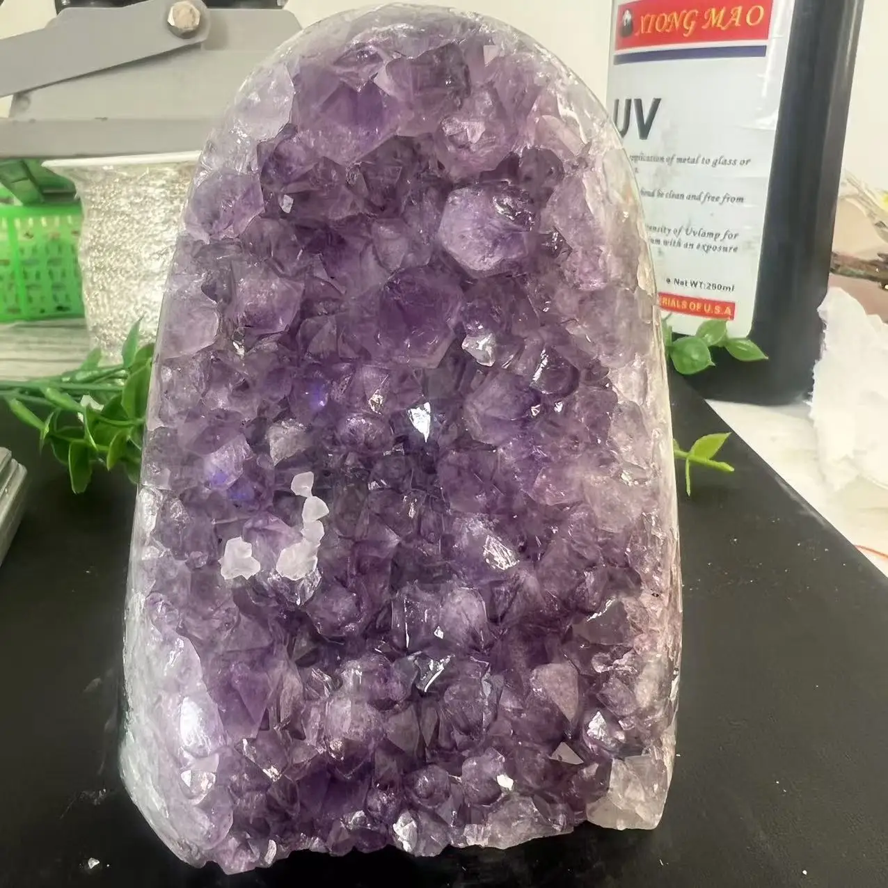 705g 10.5cm Natural Uruguay Dream Amethyst Calcite Quartz Crystal