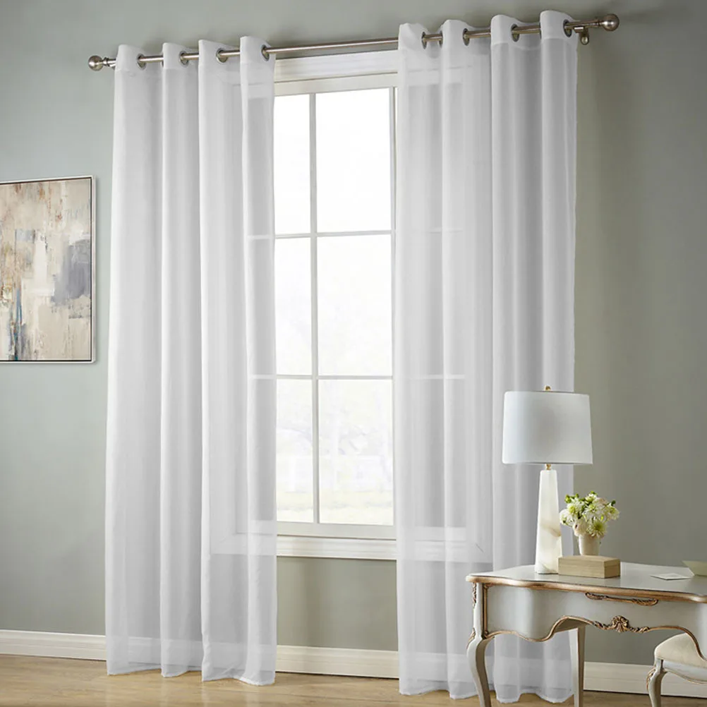 

Window Sheer Voile Curtain White Premium Material Soft Airy Sheer Panel for Living Room Balcony Bedroom Home Decoration